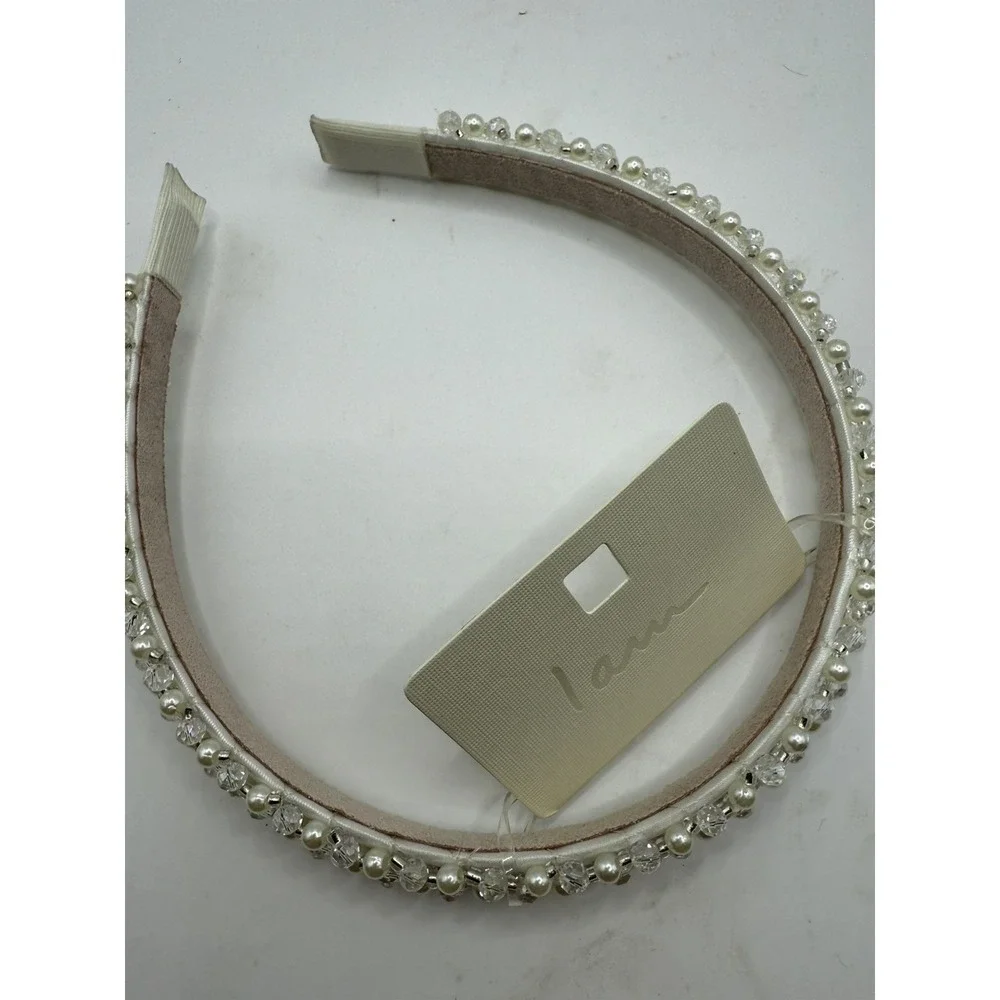NWT     i Am Beaded Headband Pearl